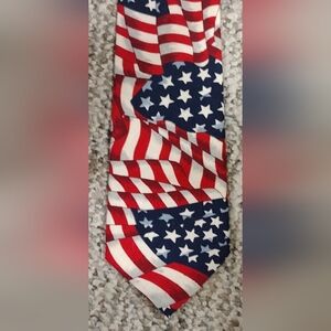 American Flag Pattern Tie By Beans McGee